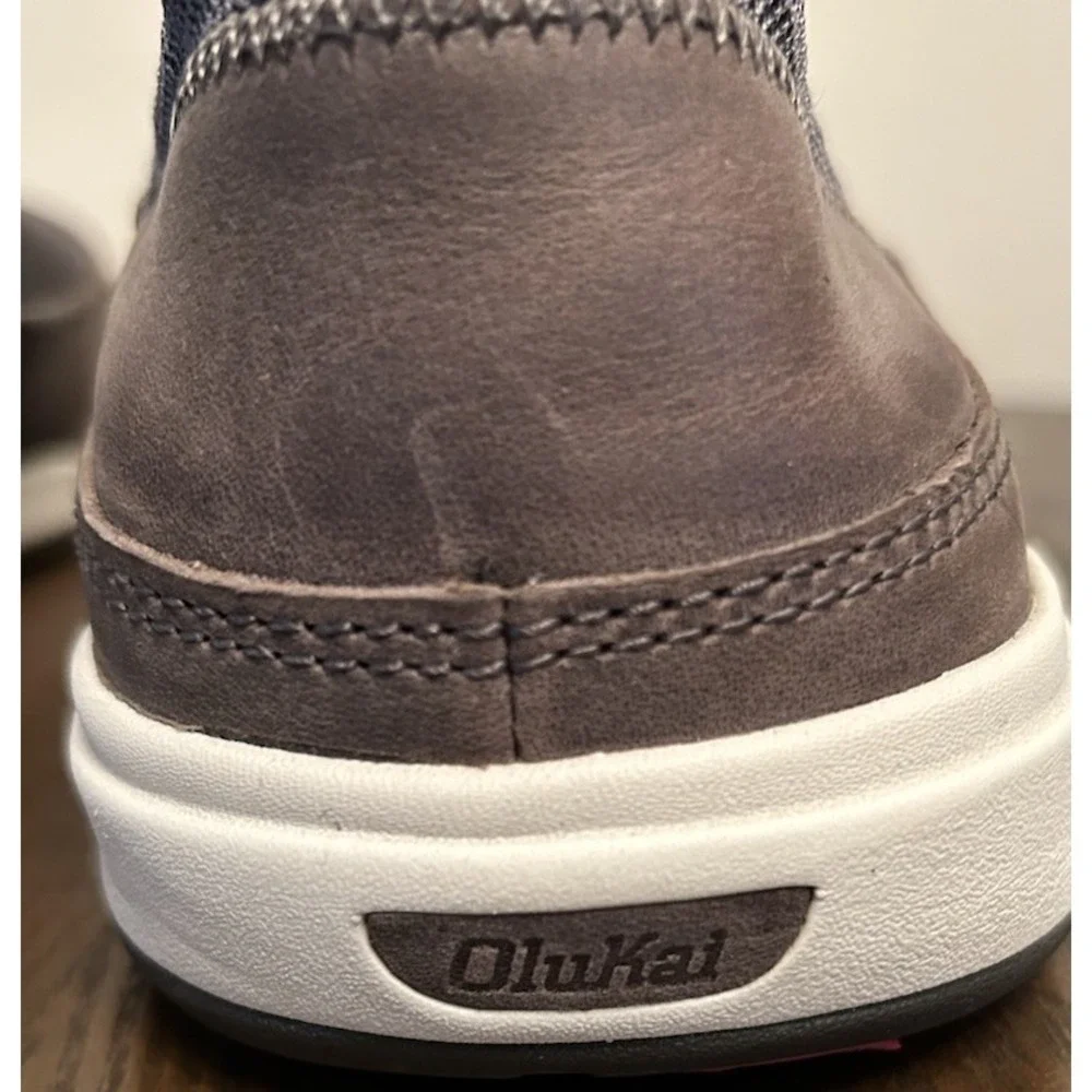 Olukai Men's Makia Slip-on Sneaker‎ Charcoal/Charcoal Size 11 New INSOLES